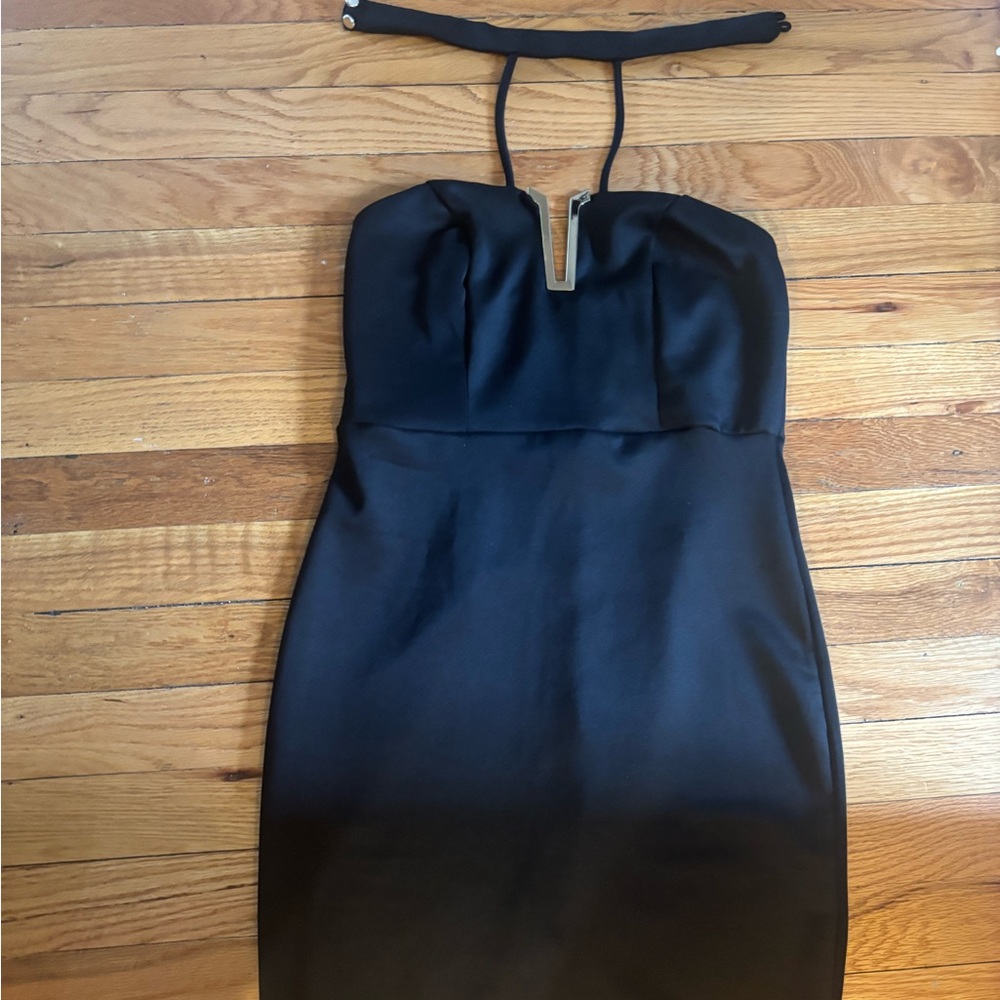 Black halter dress